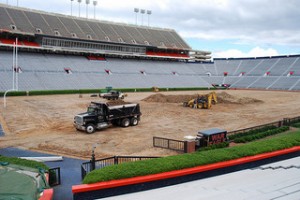 Returfing Hare Stadium with Tifway/Photo courtesy Auburn University