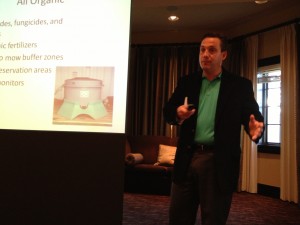 Wayne Kappelman tells Golfdom Summit attendees about the challenges he has faced at Sharp Park.