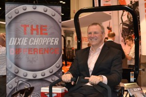 Jacobsen's president, David Withers announced the acquisition of Dixie Chopper at the 2014 Golf Industry Show. Photo: Jacobsen