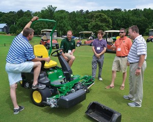 John Deere has made multiple visits this year with superintendents off-site to Pursell Farms, Sylacauga, Ala., to demo products on its FarmLinks  Golf Club.