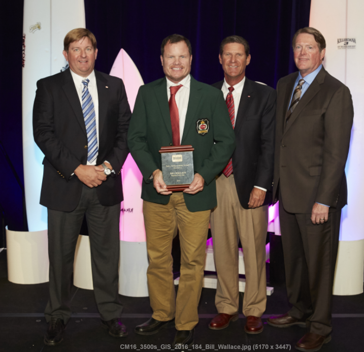 Bill Wallace, SCPS, of Wesco Turf, Inc. received the prestigious Green Blazer Award for his accomplishments in equipment sales.