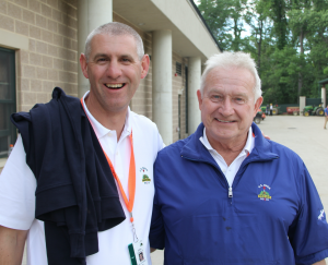 Paul R. Latshaw (right), with one of his many students, John Zimmers, superintendent at Oakmont.