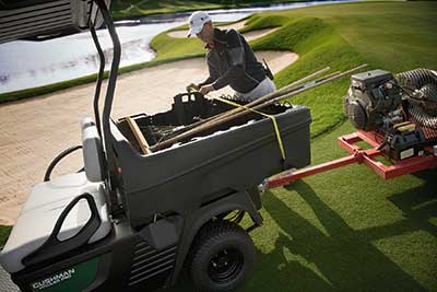 Confirm that your team understands the correct way to load a cargo bed. Some new utility vehicles come with the option to add tie-down loops and bed organizers to secure loads.