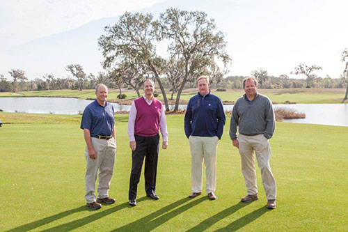 From left to right: Rog Ditmer, Frederica Arborist; Jeff Blais, Frederica Golf Club General Manager; Hank Smith, Frederica Golf Club Director of Golf; and Jon Hatten, Frederica Golf Club Golf Course Superintendent