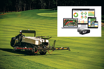 The Cushman SprayTek XP offers sophisticated GPS mapping and a wide range of spray booms. Textron Fleet Management uses real-time data to help monitor usage. (Photos: Cushman, Textron)