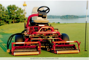 DynaBlade Verticut Blades for turf aeration. (Photo: Wood Bay Turf Technologies)