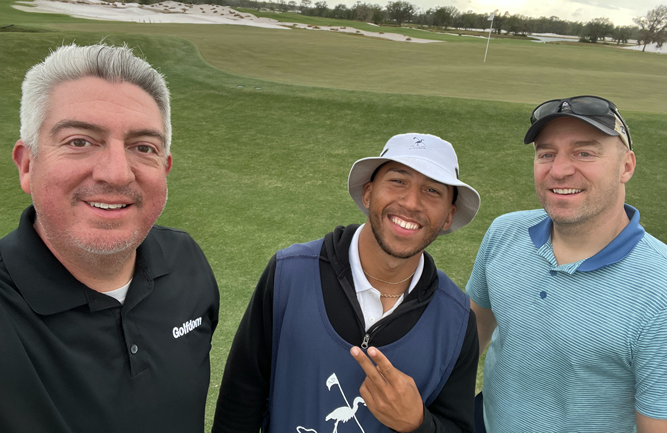 While Kansas City was experiencing an ice storm, Seth (with Andrew Proctor and Ted Bokern) was experiencing Soleta GC, the new 18-hole Nick Price design in Myakka City, Fla. (Photo: Golfdom staff)