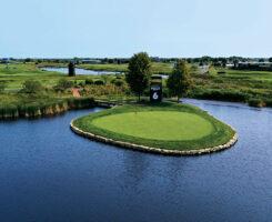 Hole 15, a par 3 with a tricky island green, is the signature hole of Bolingbrook Golf Club. (Photo: Bolingbrook Golf Club)
