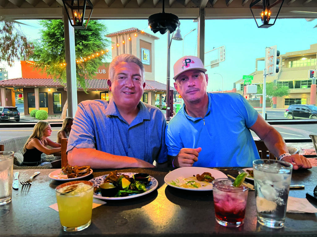 Arizona adventure: Michael Maravich, national turf products manager, Ewing Outdoor Supply, showed Jones some of his favorite hot spots in Old Town Scottsdale. (Photo: Golfdom staff)