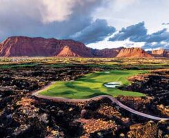 Located at the intersection of the Colorado Plateau, Mojave Desert and Great Basin, Yates says the course is special for the stunning views it provides. It’s also the only course in the continental U.S. located in a lava field. (Photo: Brian Oar/Black Desert Resort)