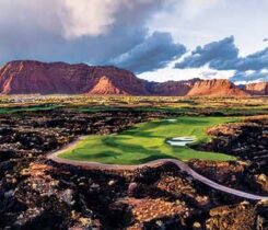 Located at the intersection of the Colorado Plateau, Mojave Desert and Great Basin, Yates says the course is special for the stunning views it provides. It’s also the only course in the continental U.S. located in a lava field. (Photo: Brian Oar/Black Desert Resort)