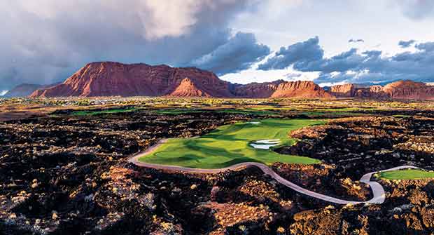 Located at the intersection of the Colorado Plateau, Mojave Desert and Great Basin, Yates says the course is special for the stunning views it provides. It’s also the only course in the continental U.S. located in a lava field. (Photo: Brian Oar/Black Desert Resort)