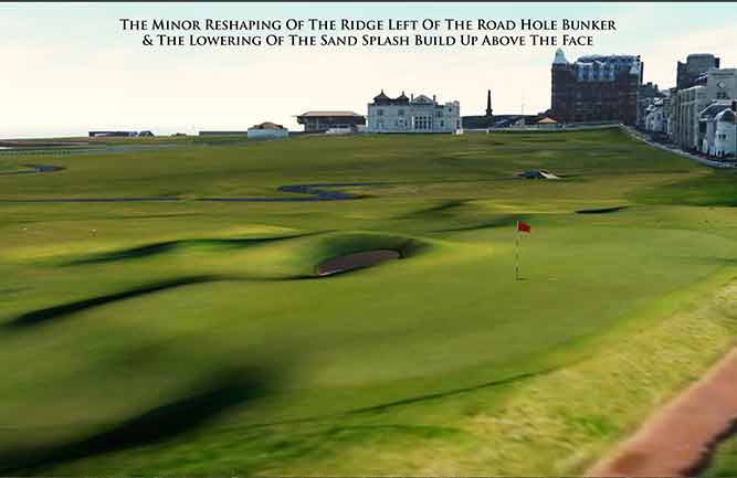 Updated bunker lip on the 17th road hole at the Old Course. (Photo: The R&A)