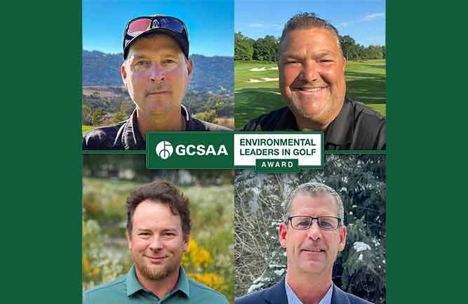 Clockwise from Top Left - Justin Brimley (hat and sunglasses on his head), Jim Pavonetti, Robin Sadler, Kevin Goss (Photo: GCSAA)