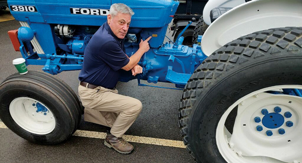 Owen says the Ford tractor was dedicated to him by his mechanics. (Photo: Brad Owen)