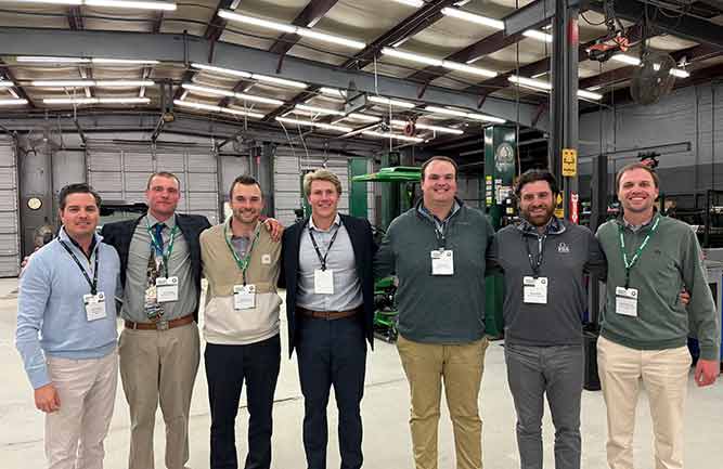 From Left to Right: Mentor Kevin Banks (Vineyard GC), Oliver Munsill (Ekwanok CC), Thomas Pope (Sycamore Hills GC), Robert Starcher (The Federal Club), Ryan Hiles (Woodmont CC), Daniel Ritter (Pine Lake CC), Noah Felderman (Heritage Eagle Bend GC) (Photo: Golfdom staff)